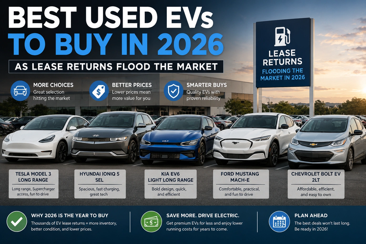 Best Used EVs to Buy in 2026 as Lease Returns Flood the Market