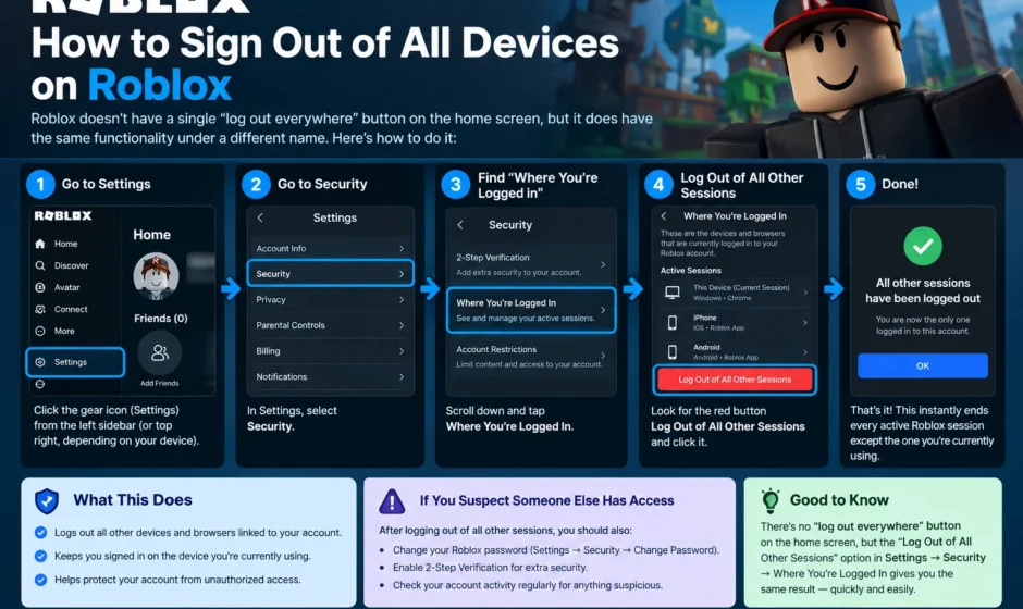 How to Sign Out of All Devices on Roblox?