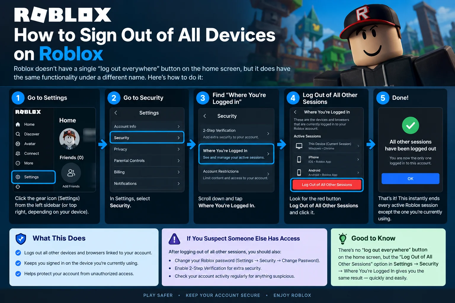 How to Sign Out of All Devices on Roblox?