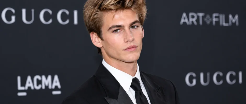 Late Presley Gerber, son of Cindy Crawford and Rande Gerber, at a public event