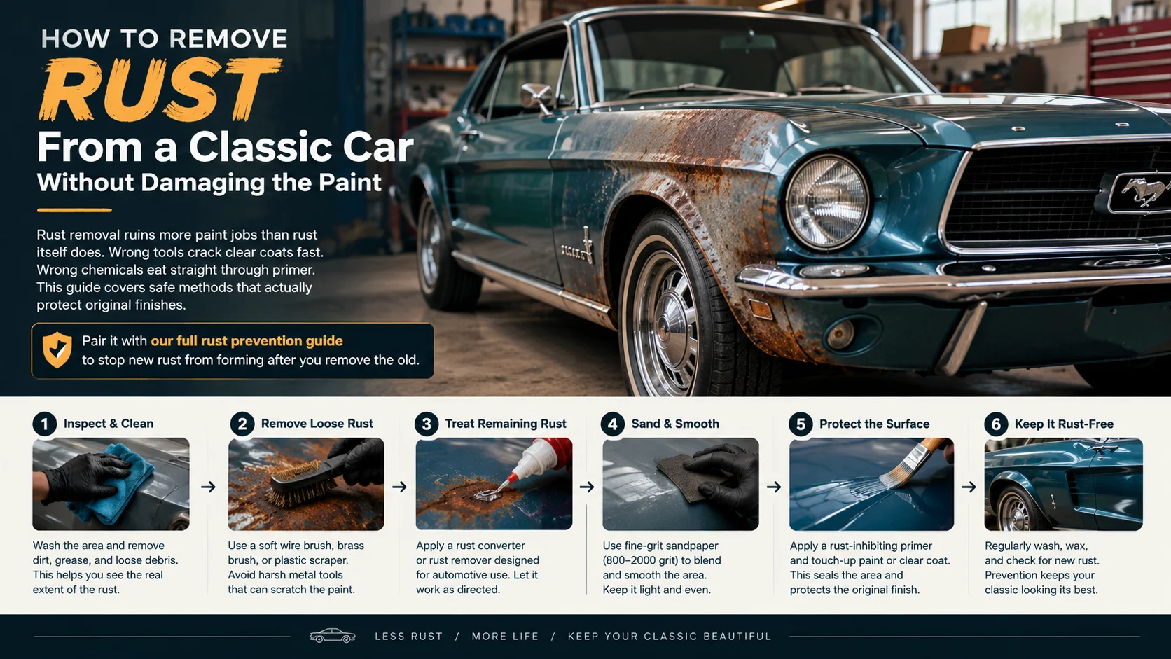 How to Remove Rust From a Classic Car Without Damaging the Paint?