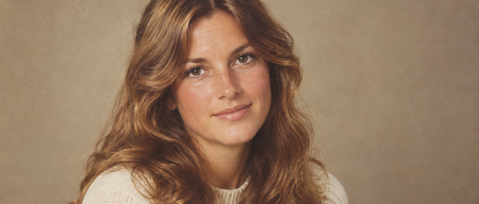 Thelma Riley, Ozzy Osbourne's first wife, pictured in a vintage-style portrait
